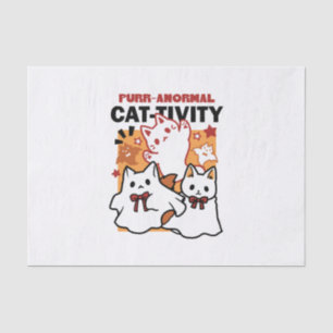 Niedliches Halloween-Katzen-Design im puranormalen Seidenpapier
