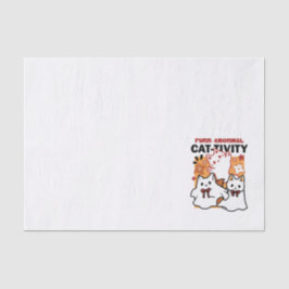 Niedliches Halloween-Katzen-Design im puranormalen Seidenpapier