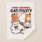 Niedliches Halloween-Katzen-Design im puranormalen Sherpadecke (Vorderseite)