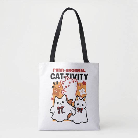 Niedliches Halloween-Katzen-Design im puranormalen Tasche (Vorderseite)