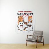 Niedliches Halloween-Katzen-Design im puranormalen Wandteppich (Beispiel)