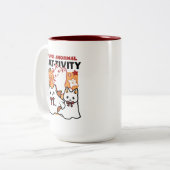 Niedliches Halloween-Katzen-Design im puranormalen Zweifarbige Tasse (Vorderseite Links)