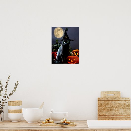 Niedliches Halloween-Katzenposter Poster (Küche)