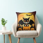 Niedliches Halloween-Katzenzeichen mit Pumpkins Kissen (Stuhl )