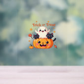 Niedliches Halloween - Kawaii Ghost und Black Cats Acrylschild (Neutral)