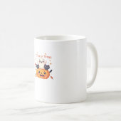 Niedliches Halloween - Kawaii Ghost und Black Cats Kaffeetasse (VorderseiteRechts)