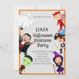 Niedliches Halloween Kid's Costume Party Einladung