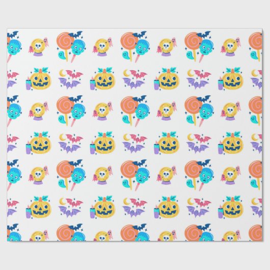 Niedliches Halloween Kids Party-Geschenk Geschenkpapier (Flach)