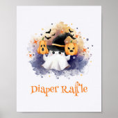 Niedliches Halloween-Kinderduschtenabwaschzeichen Poster (Vorne)