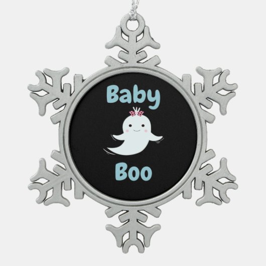 Niedliches Halloween-Kindergeschenk für Baby Boo Schneeflocken Zinn-Ornament (Vorderseite)