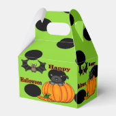 Niedliches Halloween Kitten, Bat Gable Gefallen Bo Geschenkschachtel (Rückseite)