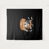 Niedliches Halloween Kitten in einem Kürbisklassis Wandteppich (Vorderseite (Horizontal))