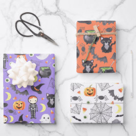 Niedliches Halloween-Kostüm Kinder Geschenkpapier Set