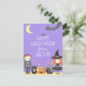 Niedliches Halloween-Kostüm Kinder Postkarte (Stehend Vorderseite)