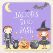 Niedliches Halloween-Kostüm Kinder Rechteckiger Pappuntersetzer (Vorderseite)