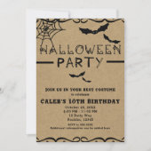 Niedliches Halloween-Kostüm-Party für Spinnweben u Einladung (Vorderseite)