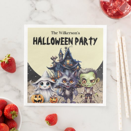 Niedliches Halloween-Kostüm-Party und Spuk Haus Serviette (Beispiel)