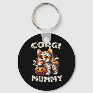 Niedliches Halloween Kostüm Welsh Corgi Mummy Hund Schlüsselanhänger