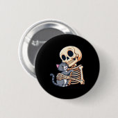 Niedliches Halloween-Kostümkatze Button (Vorne & Hinten)