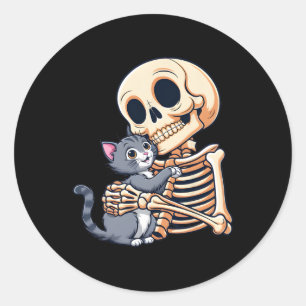 Niedliches Halloween-Kostümkatze Runder Aufkleber