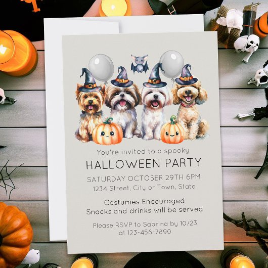 Niedliches Halloween-KostümParty Einladung