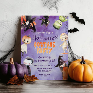 Niedliches Halloween-KostümParty Einladung