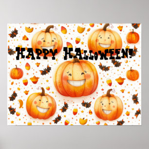 Niedliches Halloween-Kürbisbild Poster
