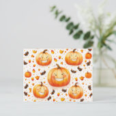 Niedliches Halloween-Kürbisbild Postkarte (Stehend Vorderseite)