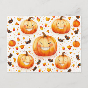 Niedliches Halloween-Kürbisbild Postkarte