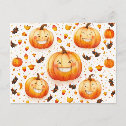 Niedliches Halloween-Kürbisbild Postkarte (Vorderseite)
