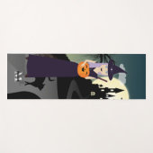 Niedliches Halloween-Kürbiskatzenmonogramm Yogamatte (Vorderseite (Horizontal))