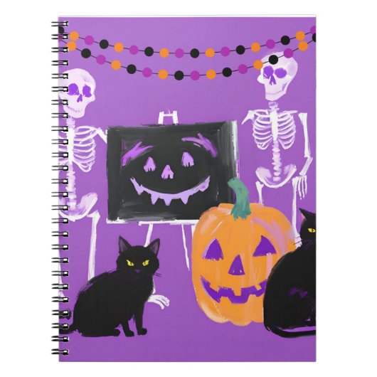Niedliches Halloween-Lila-Notebook Notizblock (Vorderseite)
