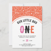 Niedliches Halloween Little Boo Girl Erster Geburt Einladung (Vorderseite)
