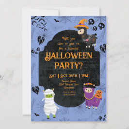 Niedliches Halloween Llama 1 Party Einladung