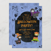 Niedliches Halloween Llama 2 Party Einladung (Vorne/Hinten)