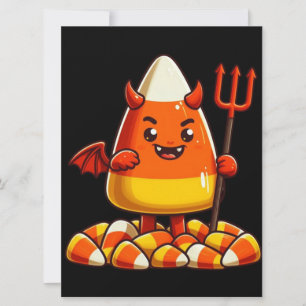 Niedliches Halloween-Maismonster Feiertagskarte