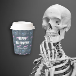 Niedliches Halloween mit Fledermäusen und Spinnen Pappbecher