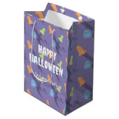 Niedliches Halloween mit Gespenstern Mittlere Geschenktüte (Vorderseite Schrägansicht)