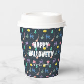 Niedliches Halloween mit kleinen Kürbis und Gespen Pappbecher (Vorderseite)