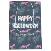 Niedliches Halloween mit Spinnen und Fledermäusen, Mittlere Geschenktüte (Vorderseite)
