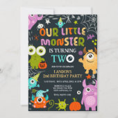 Niedliches Halloween-Monster Einladung (Vorderseite)