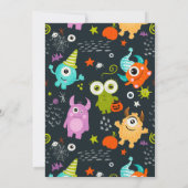 Niedliches Halloween-Monster Einladung (Rückseite)