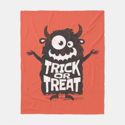 Niedliches Halloween-Monster Fleecedecke (Vorderseite)