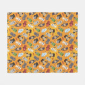 Niedliches Halloween-Monster-Muster Fleecedecke (Vorderseite (Horizontal))