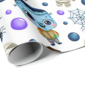 Niedliches Halloween-Monster-Muster Geschenkpapier (Rolleneckpunkt)