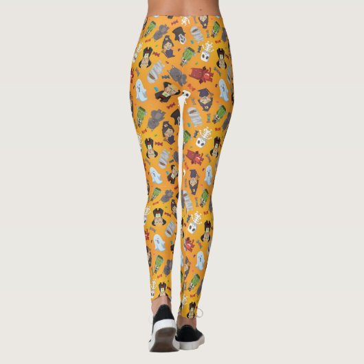 Niedliches Halloween-Monster-Muster Leggings (Rückseite)