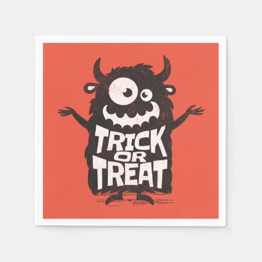 Niedliches Halloween-Monster Serviette (Vorderseite)