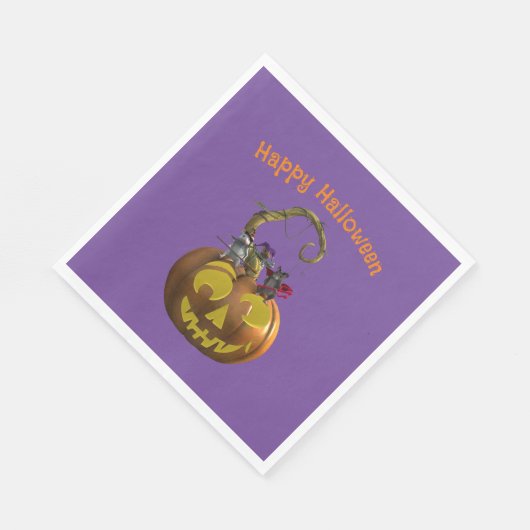 Niedliches Halloween-Mouse-Trio Serviette (Ecke)