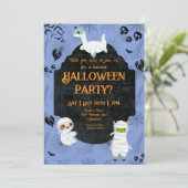 Niedliches Halloween-Mummies-Party Einladung (Stehend Vorderseite)