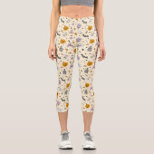 Niedliches Halloween-Muster Capri Leggings (Vorderseite)